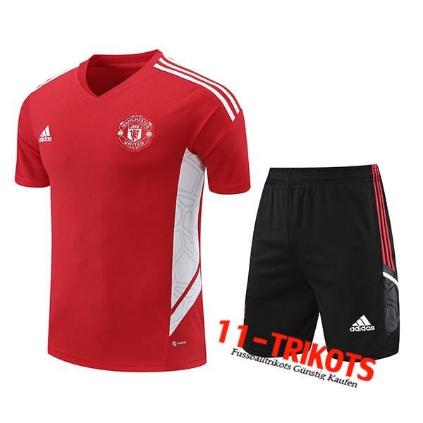 Manchester United Trainingstrikot + Shorts Rot/Weiß 2022/2023