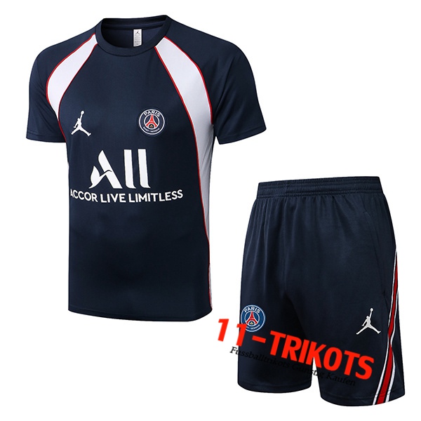 PSG Jordan Trainingstrikot + Shorts Blau Marin/Weiß 2022/2023