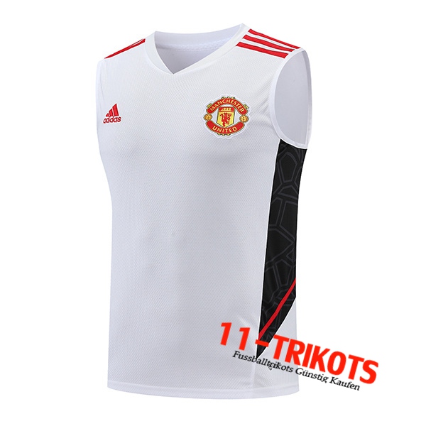 Manchester United Trainings-Tanktop Weiß/Schwarz 2022/2023