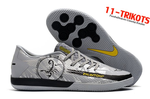 Nike Fussballschuhe React Phantom GT Pro IC Silber