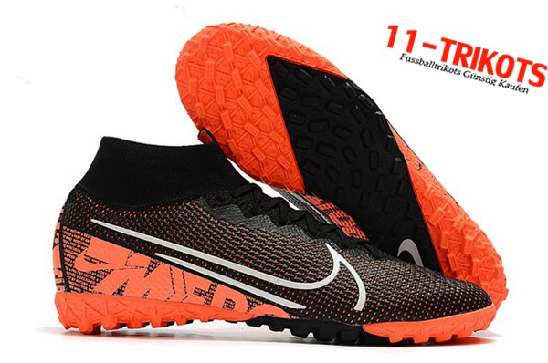 Nike Fussballschuhe Mercurial Superfly 7 Elite MDS TF Schwarz/Orange