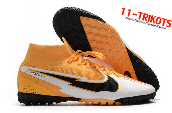 Nike Fussballschuhe Mercurial Superfly 7 Elite MDS TF Orange/Weiß