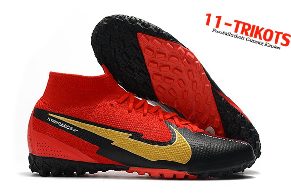 Nike Fussballschuhe Mercurial Superfly 7 Elite MDS TF Rot/Schwarz