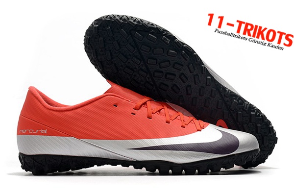Nike Fussballschuhe Mercurial Vapor 13 Academy TF Rot/Silber