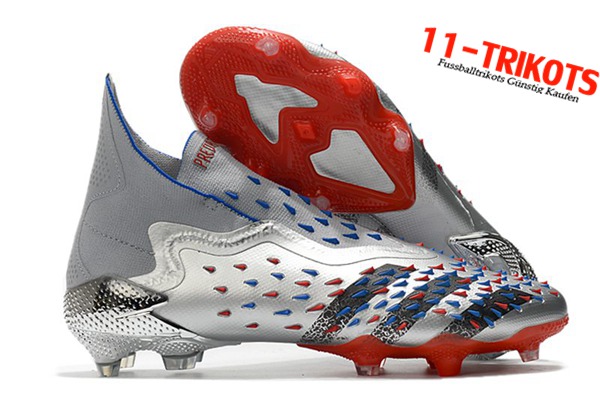 Adidas Fussballschuhe Predator Freak + FG Silber