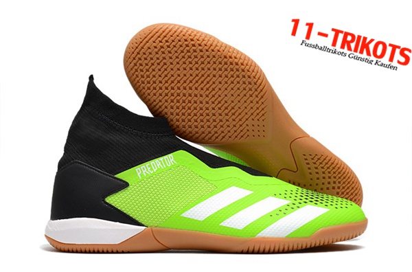 Adidas Fussballschuhe PREDATOR 20.3 Laceless IN Grün/Schwarz
