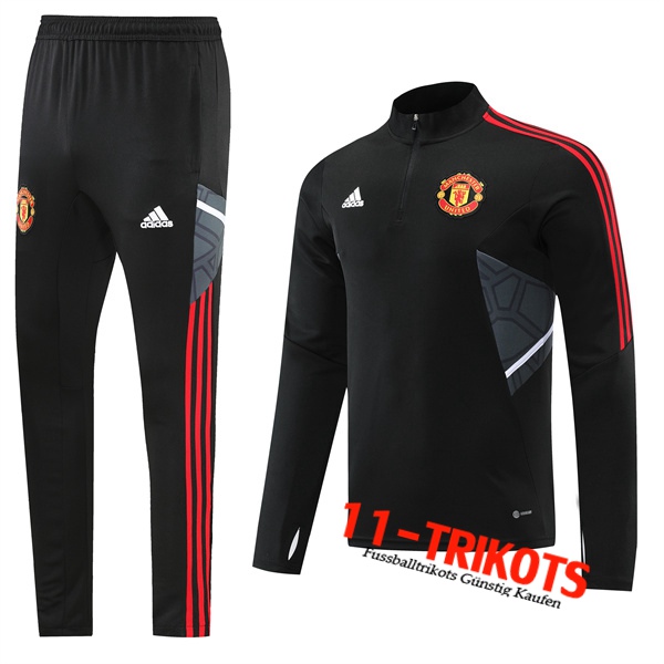 Manchester United Trainingsanzug Schwarz/Grau 2022/2023