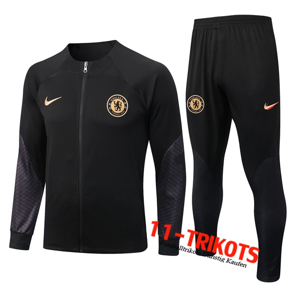 FC Chelsea Trainingsanzug (Jacke) Schwarz 2022/2023