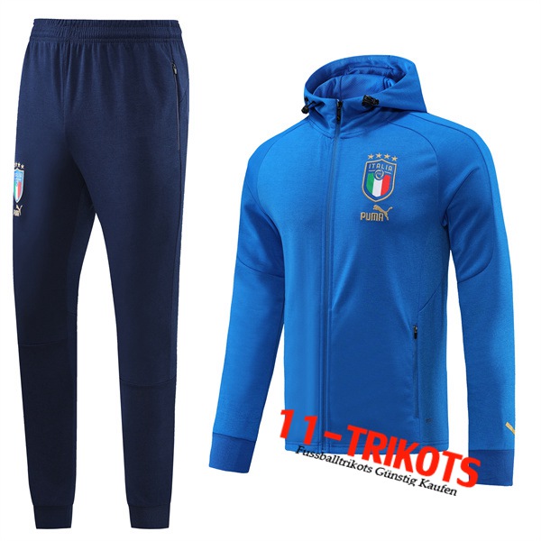 Italien Trainingsanzug Mit Kapuze Blau 2022/2023