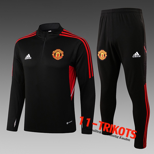 Manchester United Trainingsanzug Kinder Schwarz 2022/2023