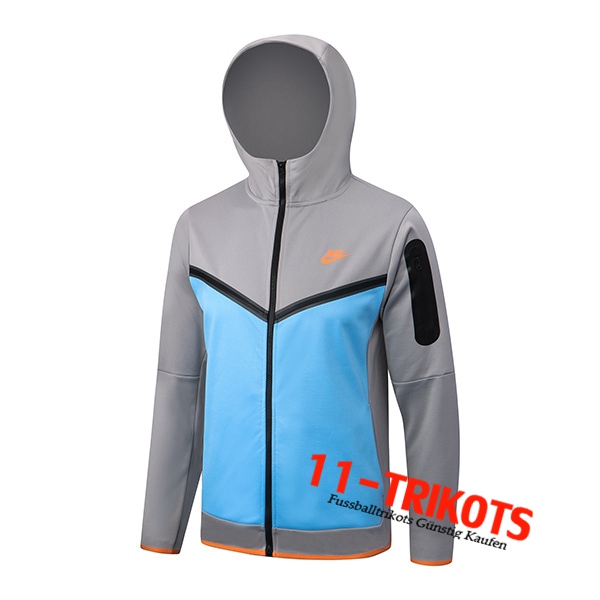 NIKE Trainingsjacke Mit Kapuze Blau/Grau 2022/2023