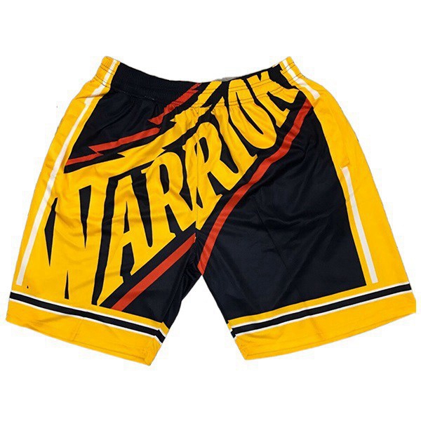 Shorts NBA Golden State Warriors Schwarz/Gelb