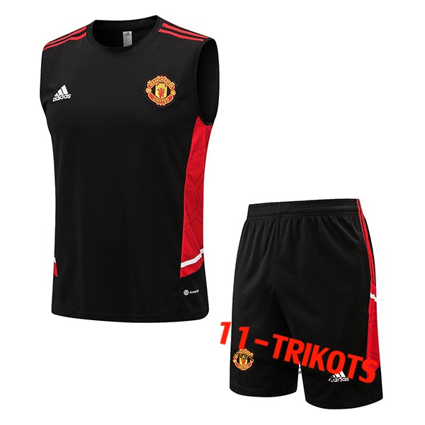 Trainings-Tanktop + Shortss Manchester United Schwarz 2022/2023