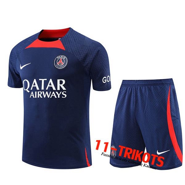 Trainingstrikot+ Shortss PSG Navy blau 2022/2023