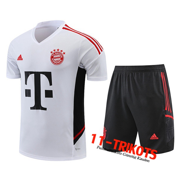 Trainingstrikot+ Shortss Bayern München Weiß 2022/2023