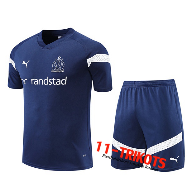 Trainingstrikot+ Shortss Marseille Navy blau 2022/2023