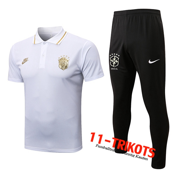 Poloshirt Brasilien Weiß 2022/2023