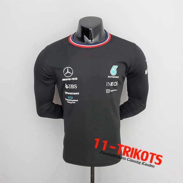 T-Shirt Langarm F1 Mercedes Benz Team Schwarz 2022