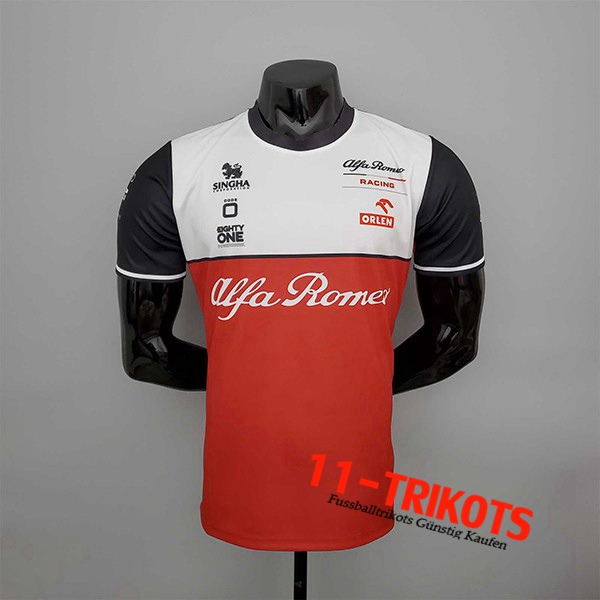 T-Shirt F1 Alfa Romeo Team Weiß/Rot 2022