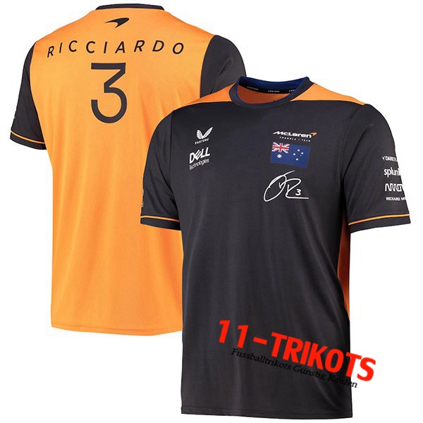 T-Shirt F1 McLaren Team Schwarz/Orange 2022