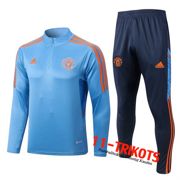 Trainingsanzug Manchester United Hellblau 2022/2023