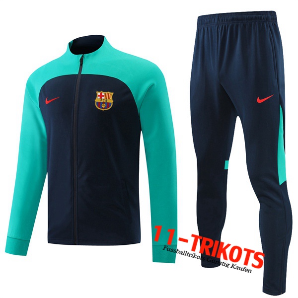 Trainingsanzug (Jacke) FC Barcelona Navy blau/Grün 2022/2023