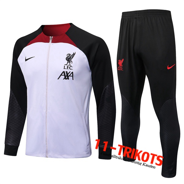 Trainingsanzug (Jacke) FC Liverpool Schwarz/Weiß 2022/2023