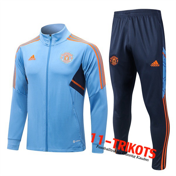 Trainingsanzug (Jacke) Manchester United Hellblau 2022/2023