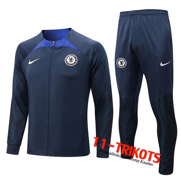 Trainingsanzug (Jacke) FC Chelsea Schwarz/Blau 2022/2023