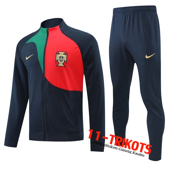 Trainingsanzug (Jacke) Portugal Schwarz/Rot 2022/2023