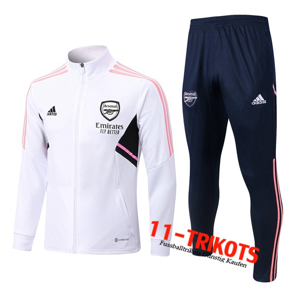 Trainingsanzug (Jacke) Arsenal Weiß 2022/2023