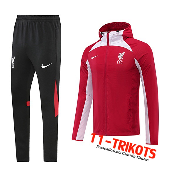 Trainingsanzug Mit Kapuze Windjacke FC Liverpool Rot/Weiß 2022/2023