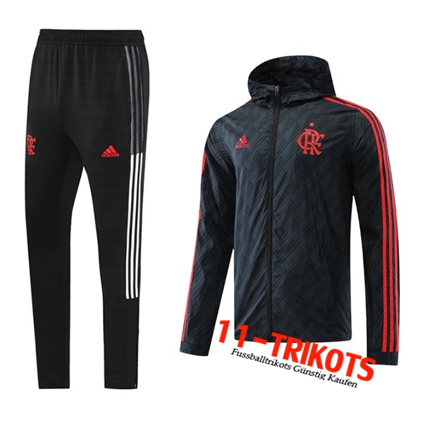 Trainingsanzug Mit Kapuze Windjacke Flamengo Schwarz/Rot 2022/2023