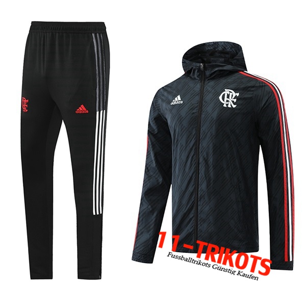 Trainingsanzug Mit Kapuze Windjacke Flamengo Schwarz 2022/2023