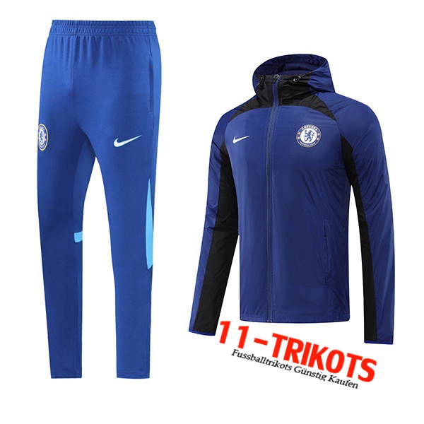 Trainingsanzug Mit Kapuze Windjacke FC Chelsea Schwarz/Blau 2022/2023