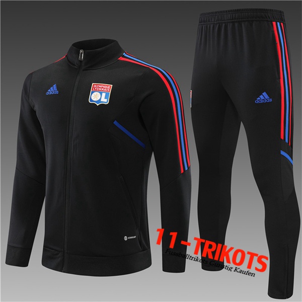 Trainingsanzug (Jacke) Lyon Kinder Schwarz 2022/2023