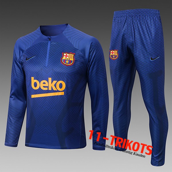 Trainingsanzug FC Barcelona Kinder Blau/Schwarz 2022/2023