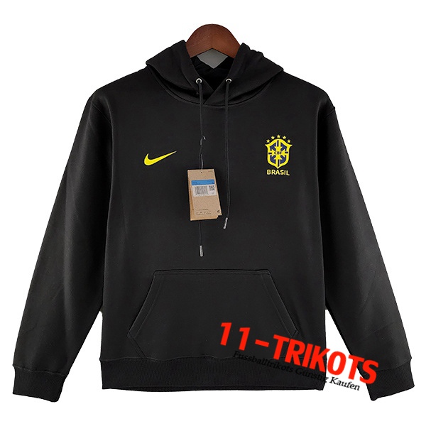 Training Sweatshirt Mit Kapuze Brasilien Schwarz 2022/2023