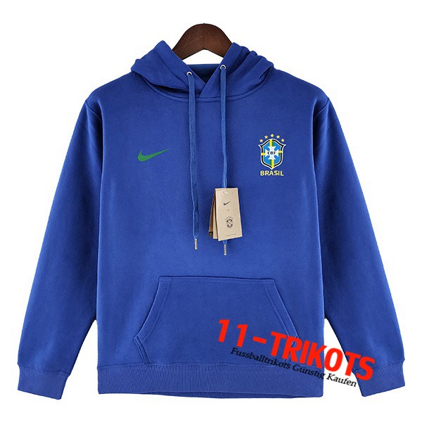 Training Sweatshirt Mit Kapuze Brasilien Blau 2022/2023