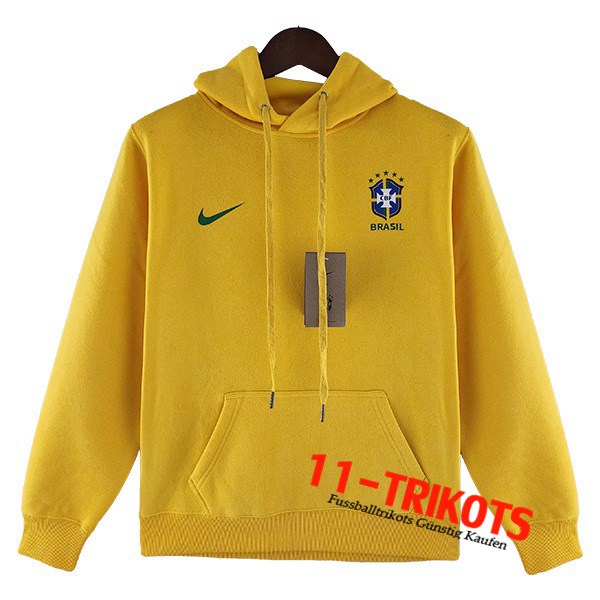Training Sweatshirt Mit Kapuze Brasilien Gelb 2022/2023