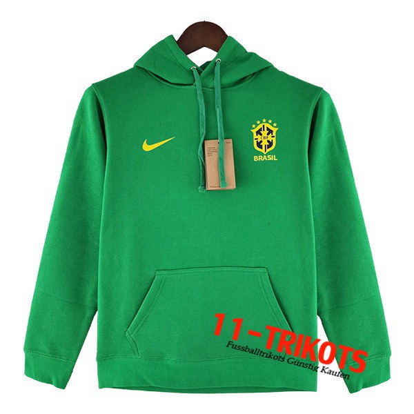 Training Sweatshirt Mit Kapuze Brasilien Grün 2022/2023