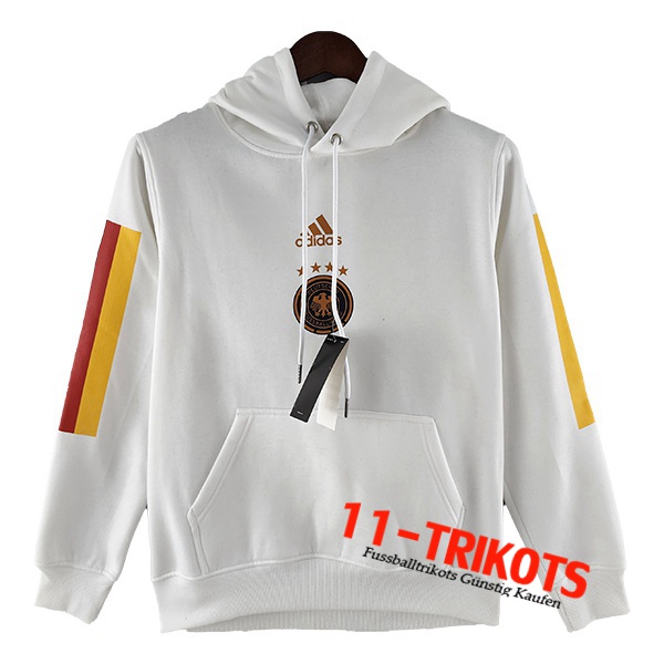 Training Sweatshirt Mit Kapuze Deutschland Weiß 2022/2023