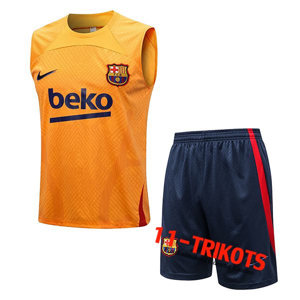 FC Barcelone Trainingstrikot + Shorts Orange 2022/2023