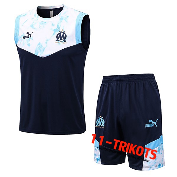 Marseille Trainingstrikot + Shorts Meerblau 2022/2023
