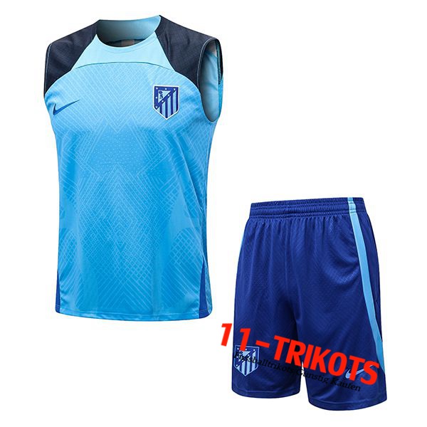 Atletico Madrid Trainingstrikot + Shorts Blau 2022/2023