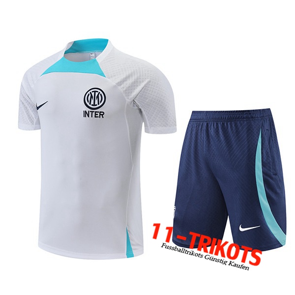 Inter Milan Trainingstrikot + Shorts Weiß 2022/2023