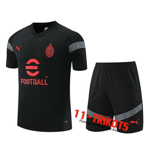 AC Milan Trainingstrikot + Shorts Schwarz 2022/2023