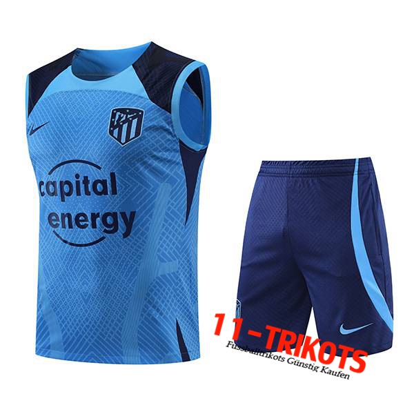 Atletico Madrid Trainingstrikot + Shorts Blau 2022/2023