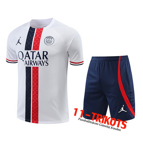 Jordan PSG Trainingstrikot + Shorts Weiß 2022/2023