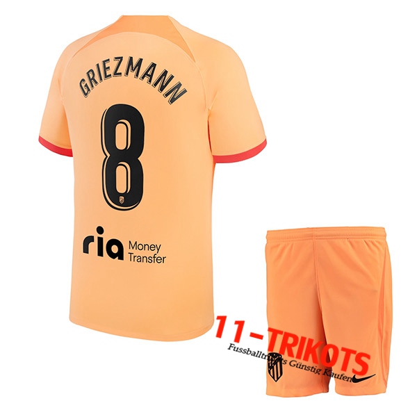 Atletico Madrid (GRIEZMANN #8) Kinder Third Trikot 2022/2023